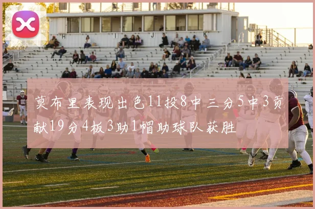 莫布里表现出色11投8中三分5中3贡献19分4板3助1帽助球队获胜